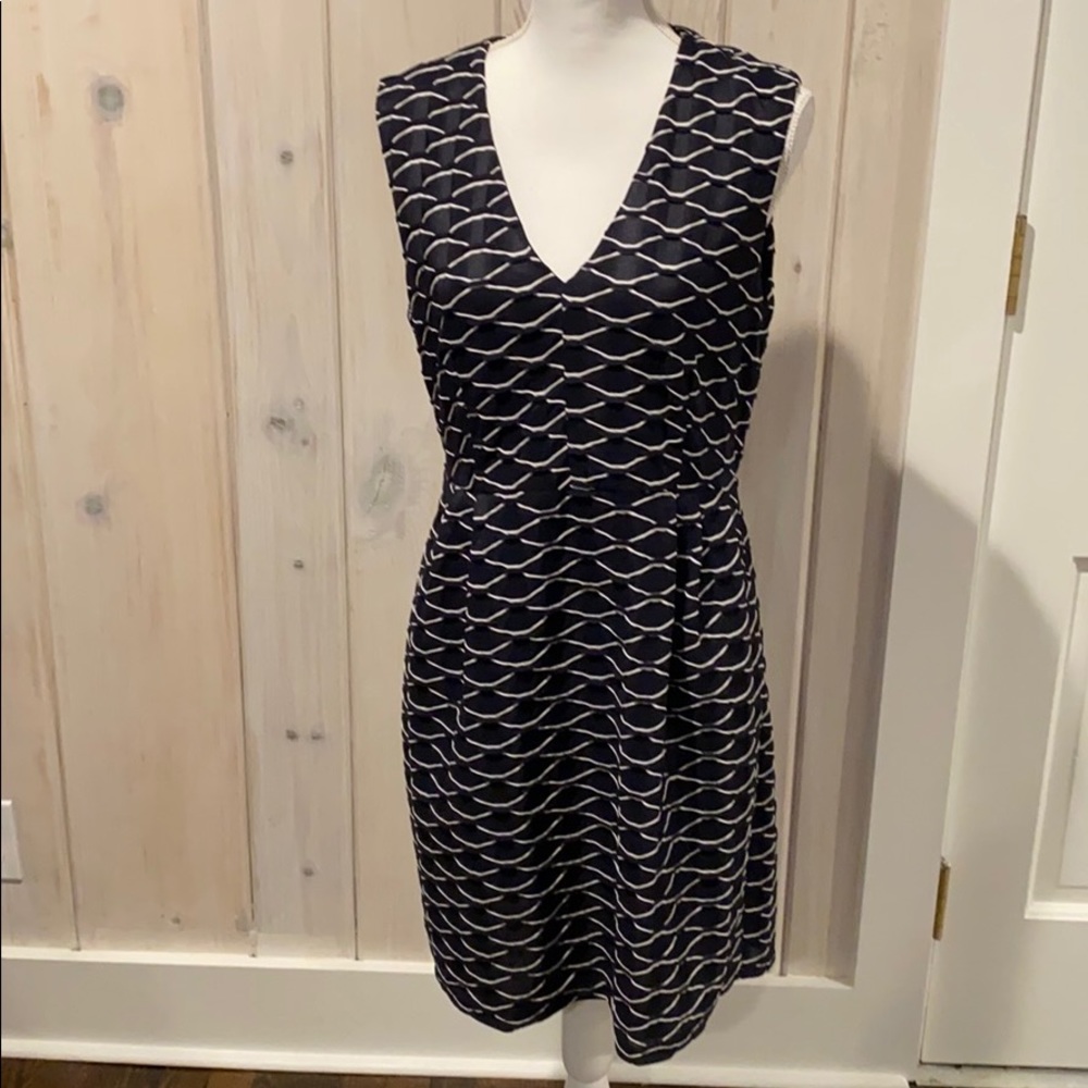 Beautifully Scallop Navy and White Dress